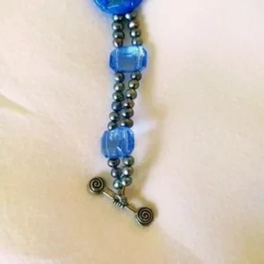 𝅺BLUE fish beaded braclet - Picture 2 of 4